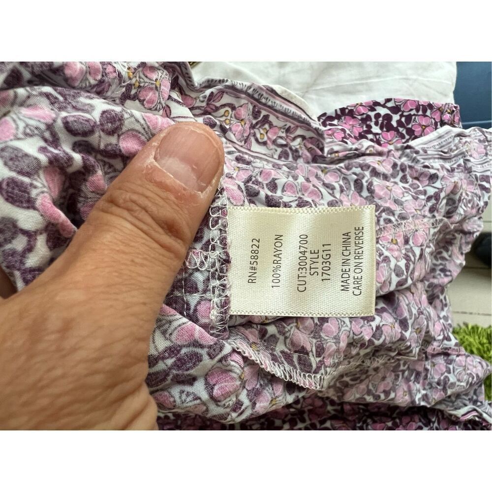 Max Studio pink purple and white floral flowy mini skirt XS - Picture 3 of 4